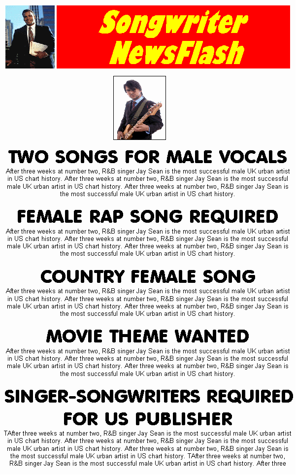 Songwriter NewsFlash
